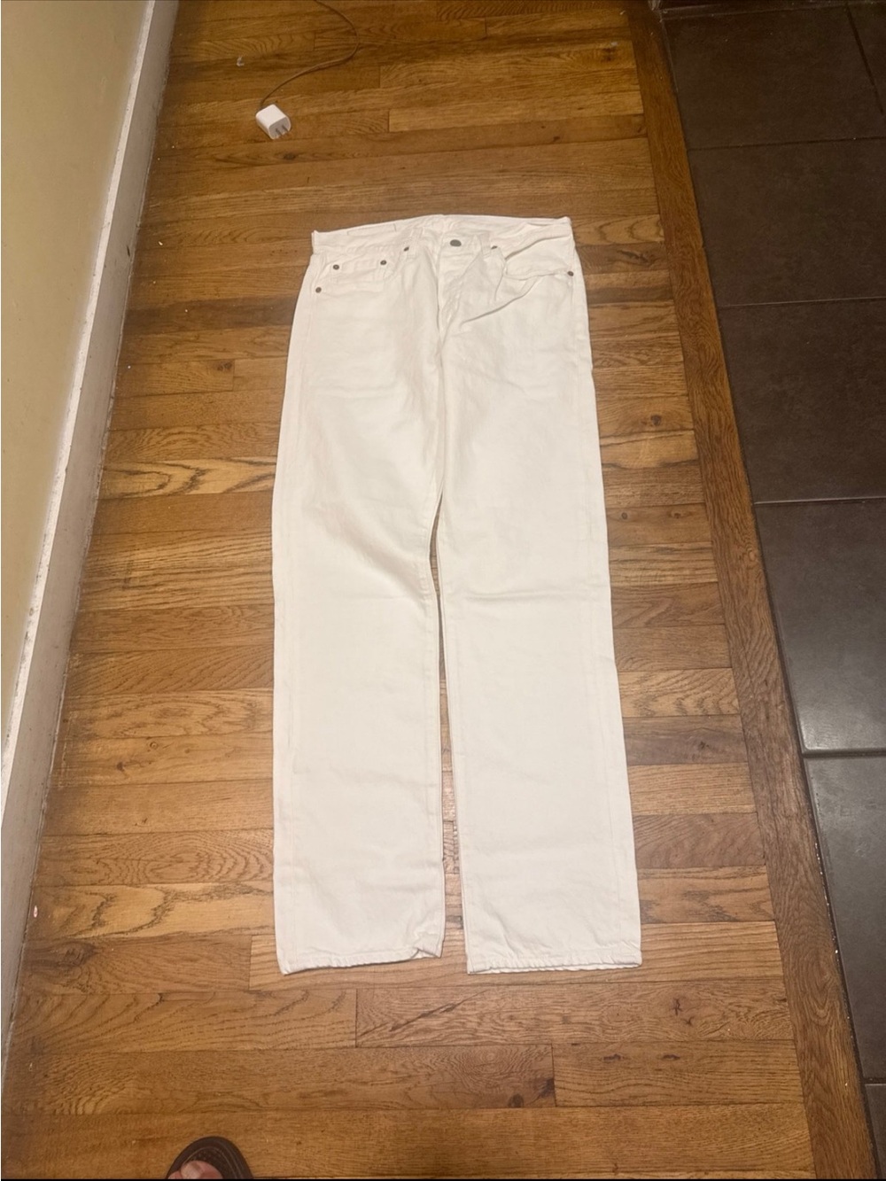 Men's White Straight-Leg Jeans